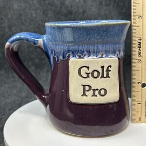 Tumbleweed Pottery Golf Pro Mug Blue Drip Glaze Stoneware Large 18oz Cup